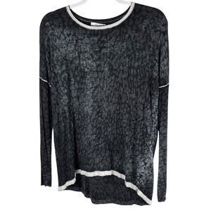 Kokun Black Bamboo Cashmere Blend Knit Long Sleeve Hi-Low Top Women’s Size M/L